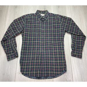 Vintage J Crew Shirt Mens Medium Plaid Corduroy Casual Work Long‎ Sleeve Cowboy